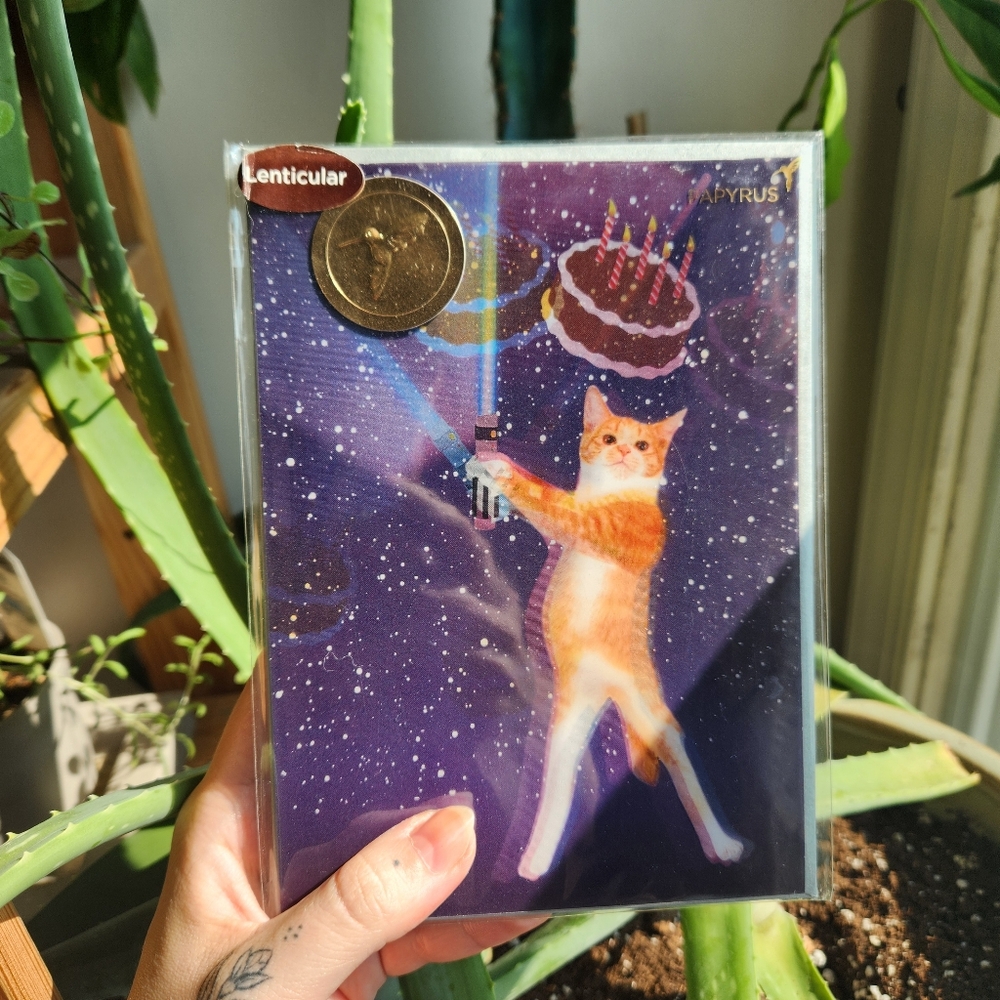 Papyrus Lenticular Cat Star Wars Themed Card